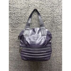 Walter by Walter Baker‎ Womens Leather Zipped Trapunto Tote Shoulder Bag Purple